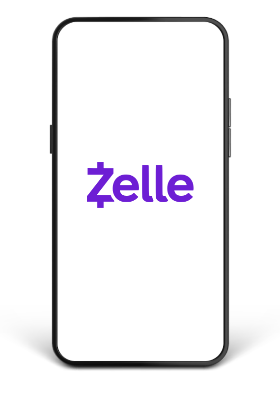 A phone with a Zelle logo